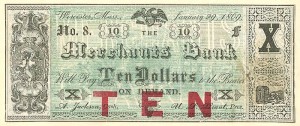 Merchants Bank - Obsolete Banknote - Paper Money